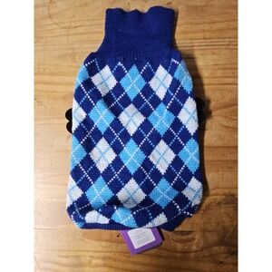 Pet Life ® Argyle Style‎ Weaved Pet Sweater - Designer Heavy Cable Knitted Dog M